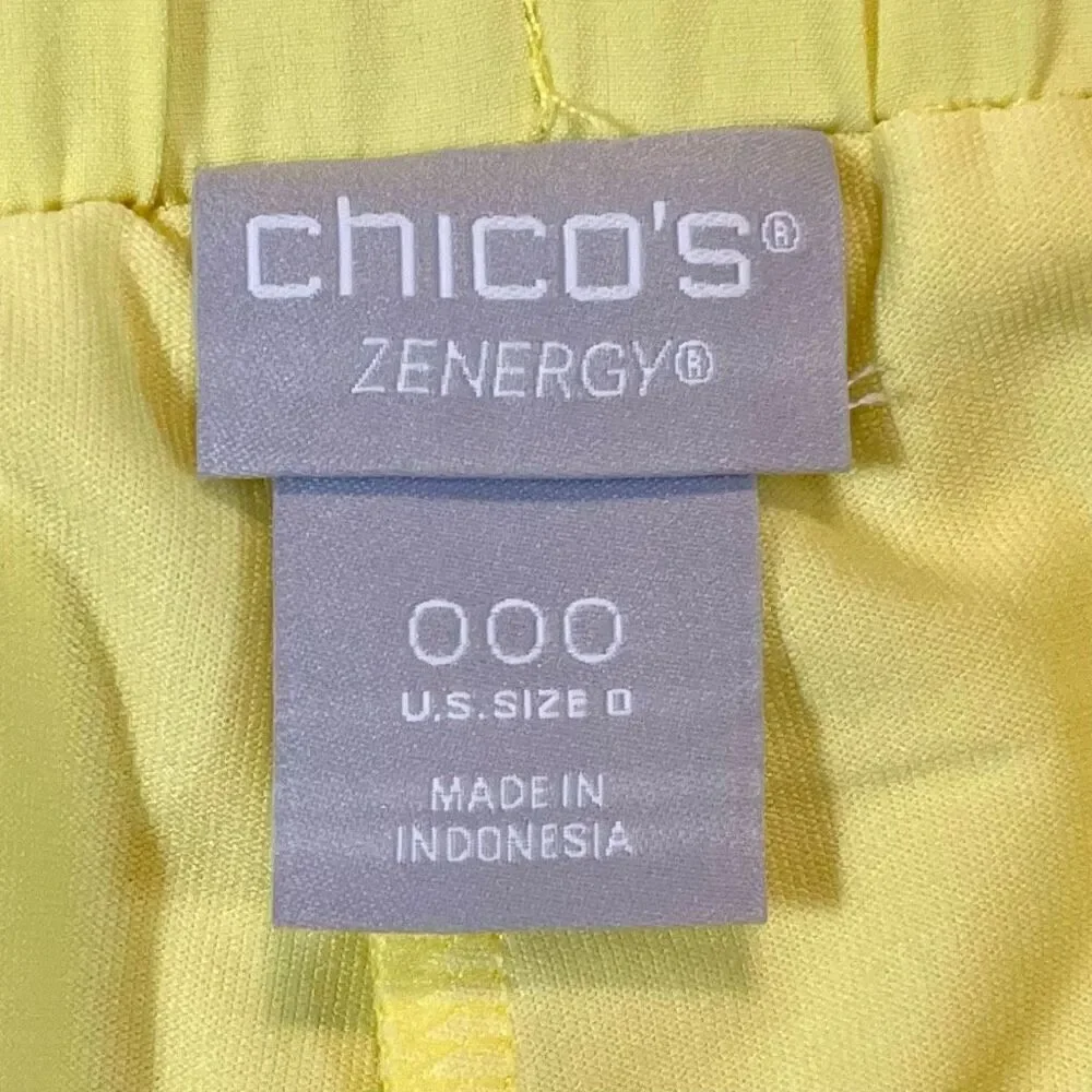 Chico’s Zenergy Women’s Yellow Pleated Skort Size 0